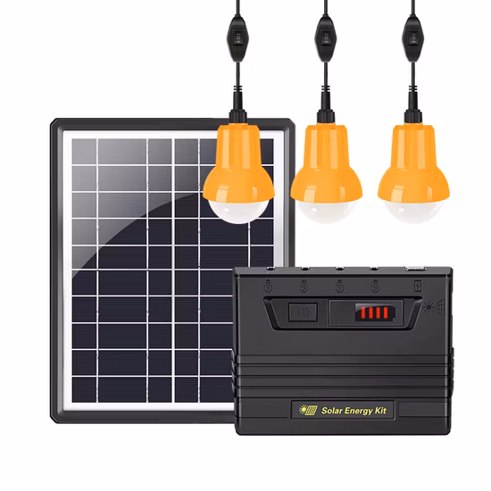 Lâmpada de LED portátil 3PC/sistema de energia de iluminação de energia solar ao ar livre com USB