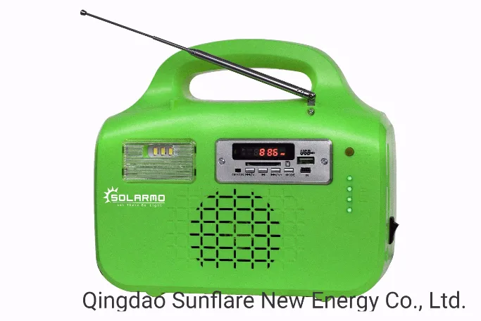 Sistema de luz de painel solar de rádio FM de 10 W com MP3