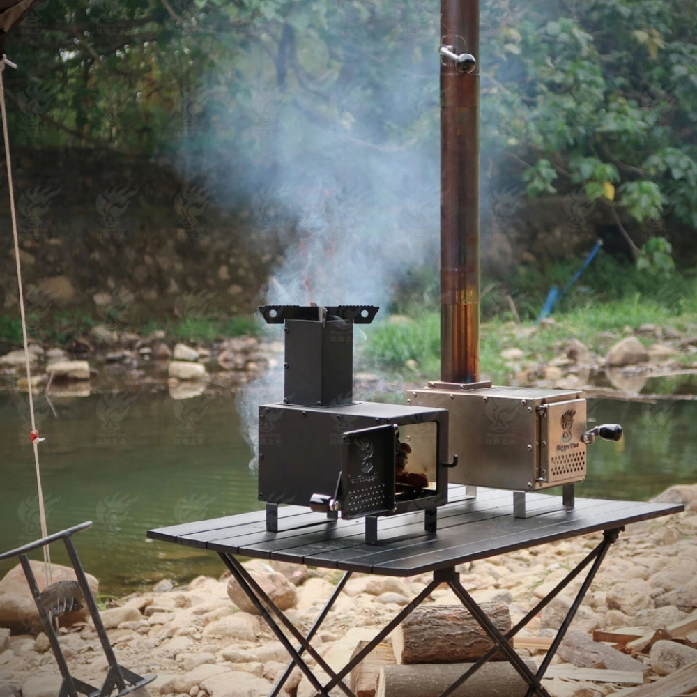 Lightweight Mini Wood Stove with Chimney Stainless Steel and Carbon Steel Camping Stove Bl23305