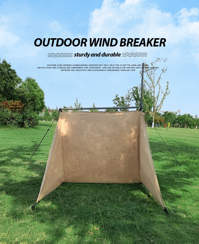 Outdoor Camping Wind Shield Stand Grills Gas Stove Canvas Windscreen Curtain Windshield for 3-4 People Outdoor Camping Wind Shield