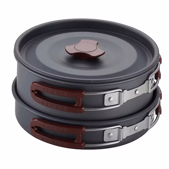 Panela de piquenique portátil Conjunto de panelas de acampamento para caminhadas ao ar livre
