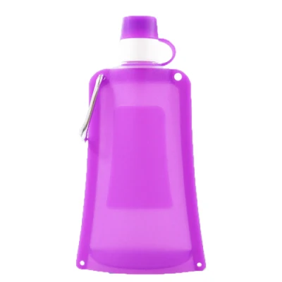 Saco de água de silicone para acampamento ao ar livre dobrável 500 ml grande capacidade esportes ciclismo caminhadas saco de água de silicone chaleira